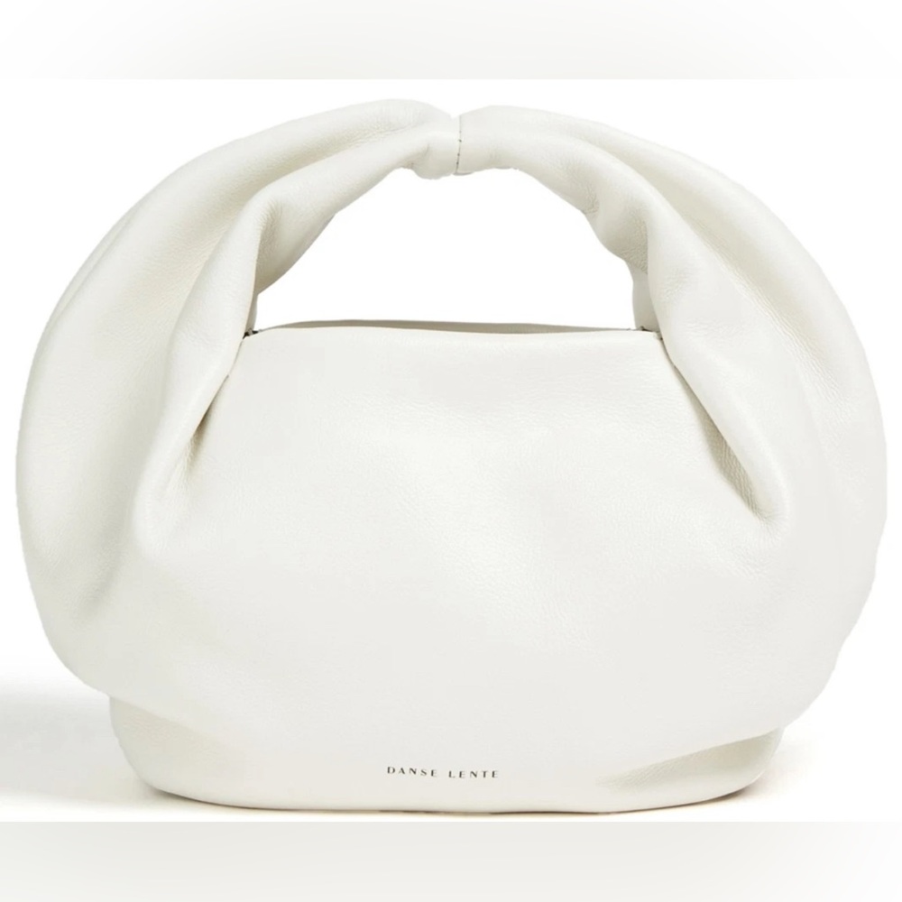 Danse Lente Mini Lola Crescent Leather Bag in White GUC